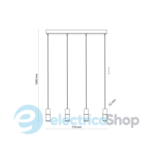 Підвісний світильник TK-Lighting ELIT BLACK WOOD 4 6311