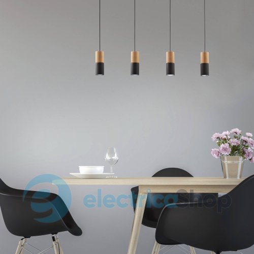 Підвісний світильник TK-Lighting ELIT BLACK WOOD 4 6311