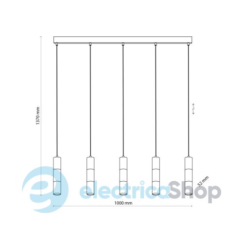 Підвісний світильник TK-Lighting VIVIEN BLACK/GOLD 5 4758