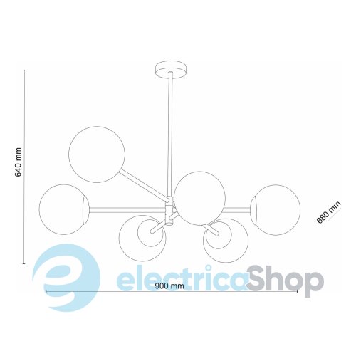 Люстра TK-Lighting SARIUS BLACK 6 4732