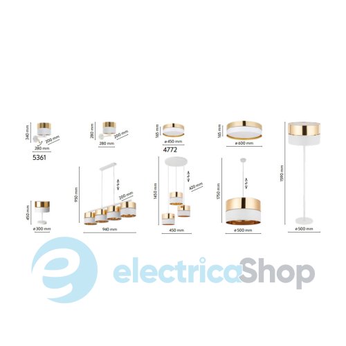 Торшер TK-Lighting HILTON GOLD 5074