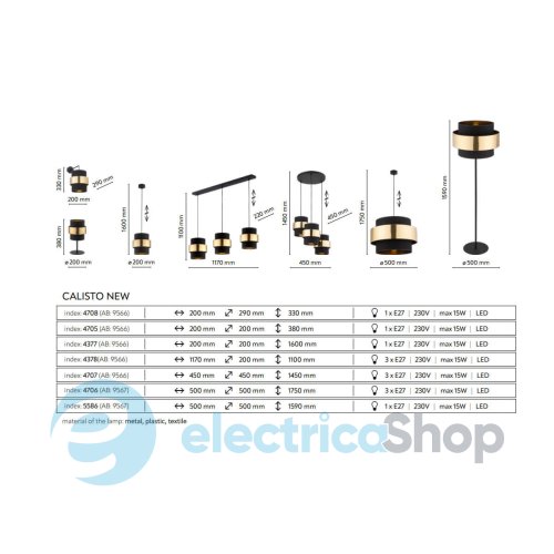 Підвісний світильник TK-Lighting CALISTO NEW 3 4706