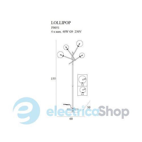 Торшер MAXLIGHT LOLLIPOP (F0051)