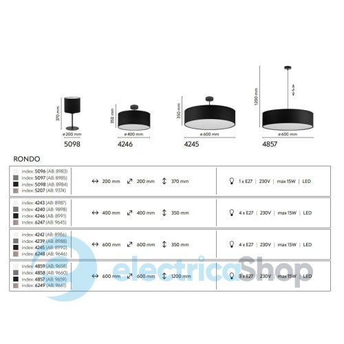 Настольная лампа TK-Lighting RONDO GRAPHITE 5097