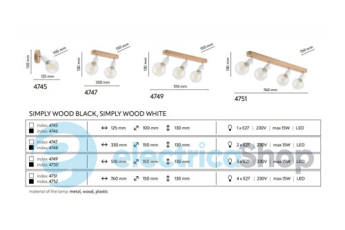 Светильник-спот TK-Lighting SIMPLY WOOD 4749