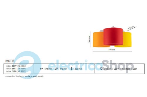 Люстра TK-Lighting 6698 METIS 3