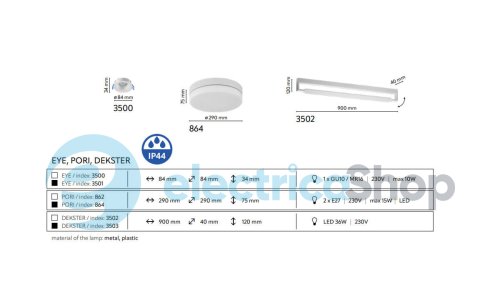 Потолочный светильник TK-Lighting PORI BLACK IP44 862