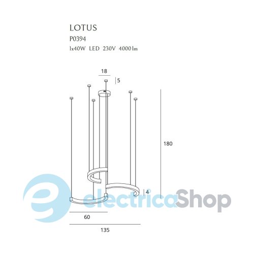 Подвесной светильник MAXLIGHT LOTUS P0394D
