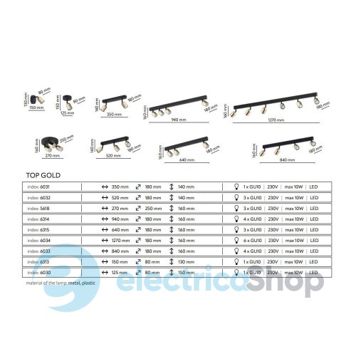 Светильник-спот TK-Lighting Top GOLD 6034