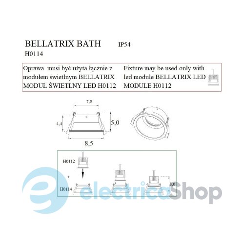 Світильник без модуля Maxlight BELLATRIX H0114