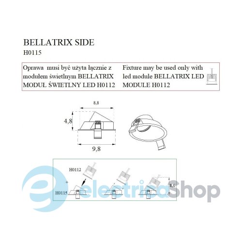 Світильник без модуля Maxlight BELLATRIX H0115