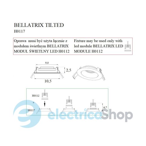 Світильник без модуля Maxlight BELLATRIX H0118