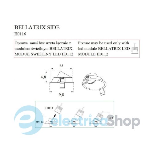 Світильник без модуля Maxlight BELLATRIX H0116