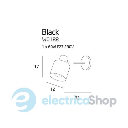 Бра MAXLIGHT BLACK W0188