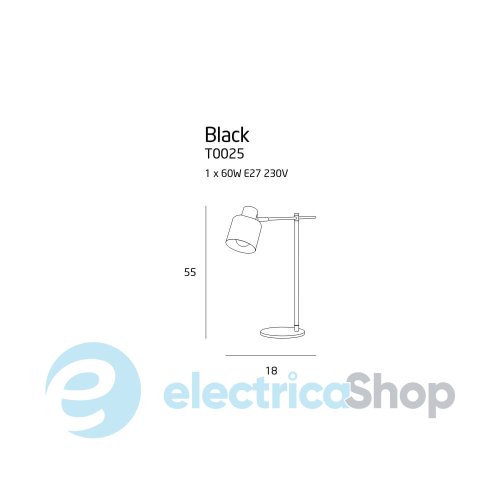 Настільна лампа MAXLIGHT BLACK T0025