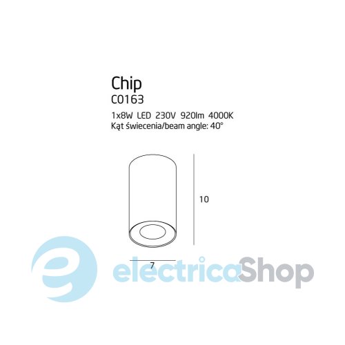 Точковий світильник MAXLIGHT CHIP 920 lm 4000K C0163