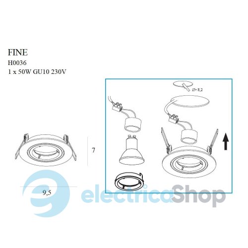 Вбудований точковий світильник MAXLIGHT FINE H0036