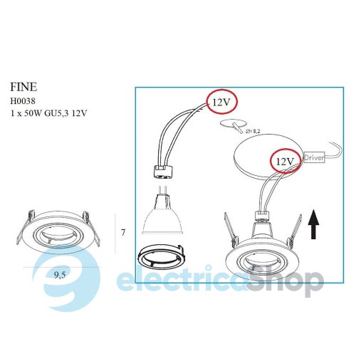 Вбудований точковий світильник MAXLIGHT FINE H0038