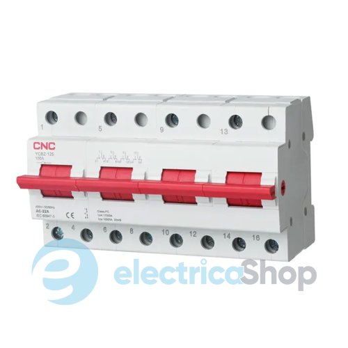 Переключатель нагрузки трехпозиционный I-0-II (1-0-2) 100A I-0-II 400B CNC ELECTRIC YCBZ-100 4P