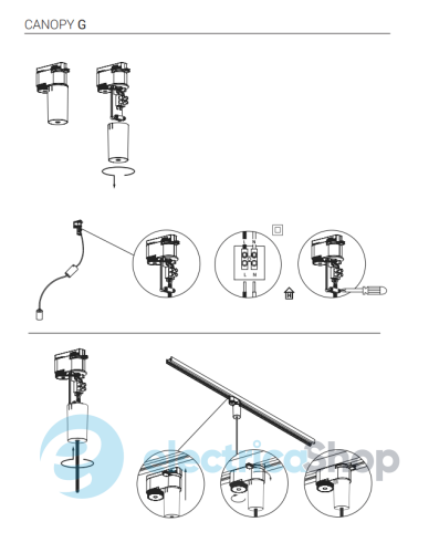 Основание для трековых светильников Nowodvorski CAMELEON CANOPY G BL 8360