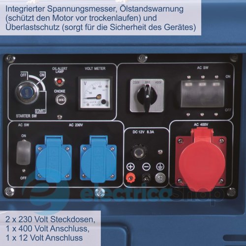 Генератор дизельний 220V/380V Scheppach SG5200D 5кВт