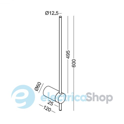 Настенный светильник Kloodi DECO WA-GALA R600 3K BK/GD LED 6W 3000K 100° 360LM