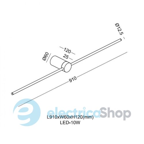 Настенный светильник Kloodi DECO WA-GALA R910 3K BK/GD LED 10W 3000K 100° 600LM