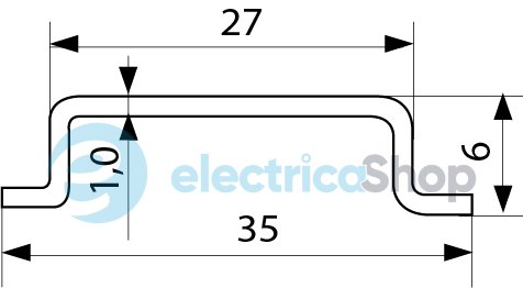 DIN-рейка L-100см TS-35-1,0 T3501 Аско-Укрем A0150010100