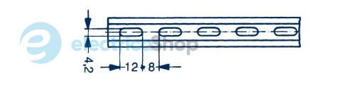 DIN-рейка L-200см перфорированная 15 мм (15х1х5,5мм) Conta-Clip cc2092.0