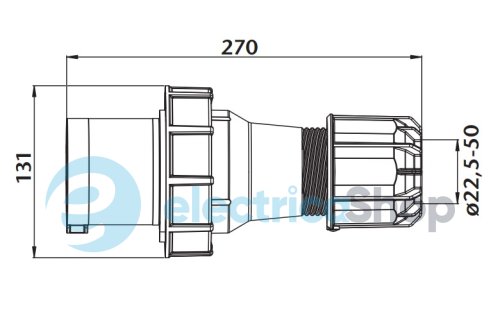 Вилка кабельна 4-п  125A  400V IP67 Sez IVGN12543