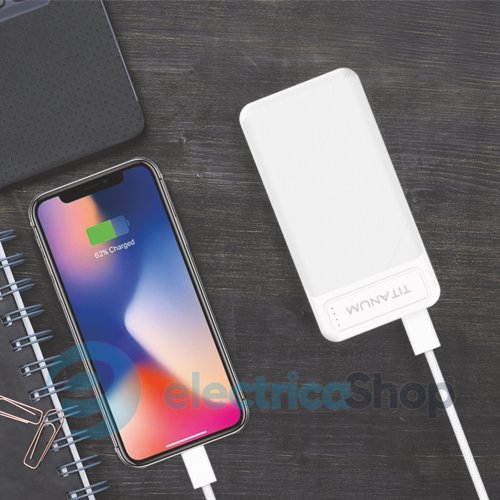 Повербанк VIDEX TITANUM 912 White 10000mAh (27355)