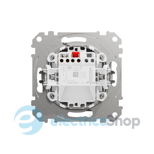 Кнопочный выключатель 1-кл SE Sedna Elements SDD170111 матовый алюминий