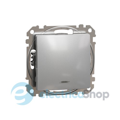 Переключатель с подсветкой 1-кл SE Sedna Design SDD113106L алюминий