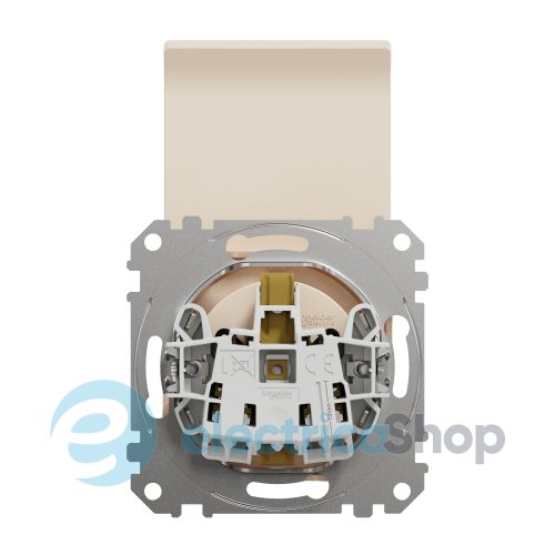 Розетка силова із з/к зі шторками з кришкою SE Sedna Design бежевий SDD112024