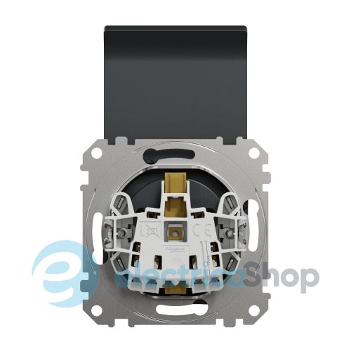 Розетка с з/к со шторками с крышкой SE Sedna Design SDD114024 черный