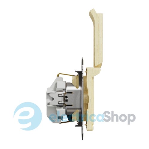 Розетка із з/к зі шторками з кришкою SE Sedna Elements SDD180024 береза