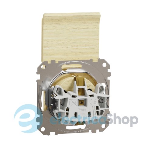 Розетка із з/к зі шторками з кришкою SE Sedna Elements SDD180024 береза