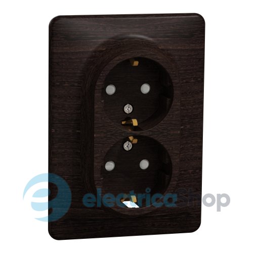 Розетка 2-я с з/к со шторками SE Sedna Elements SDD381221 венге