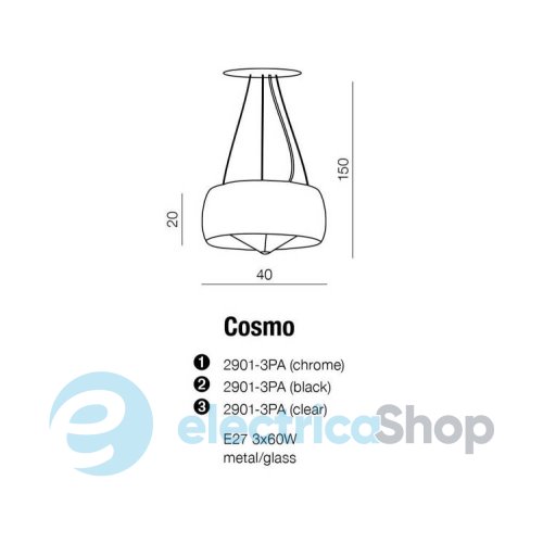 Підвісний світильник Azzardo AZ0909 Cosmo