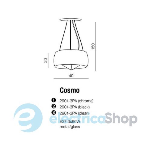 Підвісний світильник Azzardo AZ0846 Cosmo