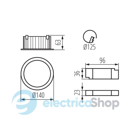 Вбудований точковий cвітильник Kanlux TIBERI PRO 20W-940-B (35671)