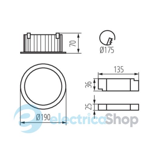 Вбудований точковий cвітильник Kanlux TIBERI PRO 30W-940-B (35673)