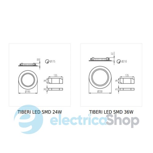 Встраиваемый точечный cветильник Kanlux TIBERI LED SMD 24W-O (25510)