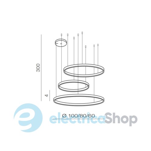 Подвесной светильник AZzardo HALO PENDANT 100+80+60 CCT BLUETOOTH WH + REMOTE CONTROL AZ4974