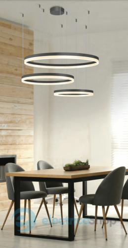 Подвесной светильник AZzardo HALO PENDANT 100+80+60 CCT BLUETOOTH BK + REMOTE CONTROL AZ4975