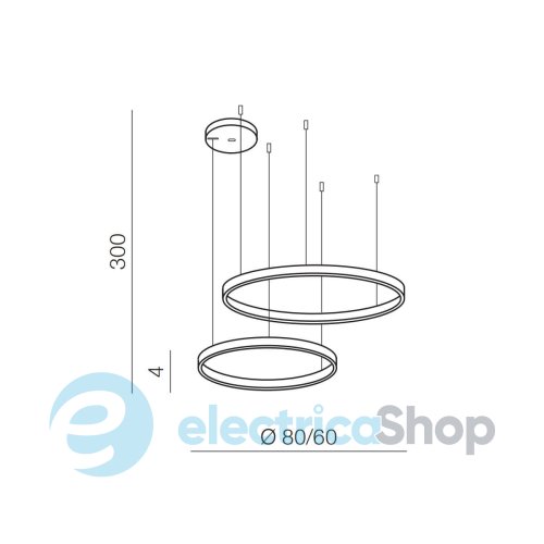 Подвесной светильник AZzardo HALO PENDANT 80+60 CCT BLUETOOTH WH + REMOTE CONTROL AZ4977