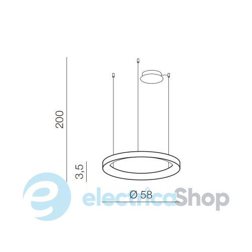 Підвісний світильник AZzardo AGNES PENDANT 58 DIMM CCT SWITCH BK AZ5019