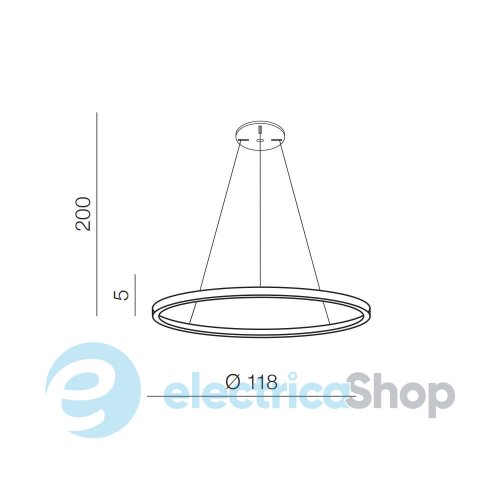 Підвісний світильник AZzardo ANDREA 120 3000K DIMM (30W+70W) BK AZ5104