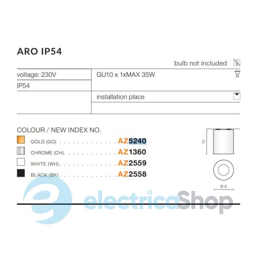 Точковий світильник Azzardo Aro AZ2559 IP54