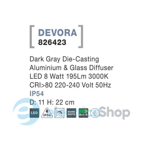Парковый светильник Nova Luce 826423 Devora